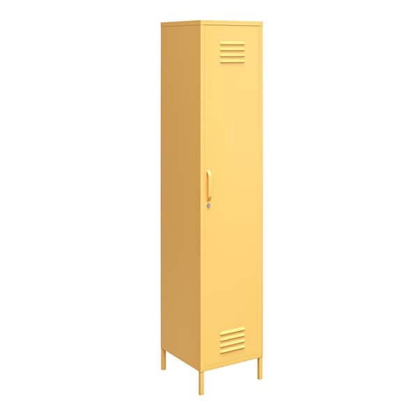 Novogratz Cache Single Metal Locker Storage Cabinet in Yellow