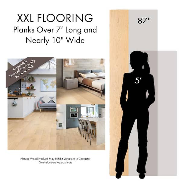 XL Lyon Valley White Oak 1/2 in. T x 7.48 in. W Tongue and Groove Engineered Hardwood Flooring (35.34 sq.ft./case)