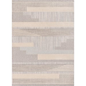 Harlow Briar Beige 7 ft. 10 in. x 9 ft. 10 in. Tribal Geometric Abstract Looped Pile Area Rug