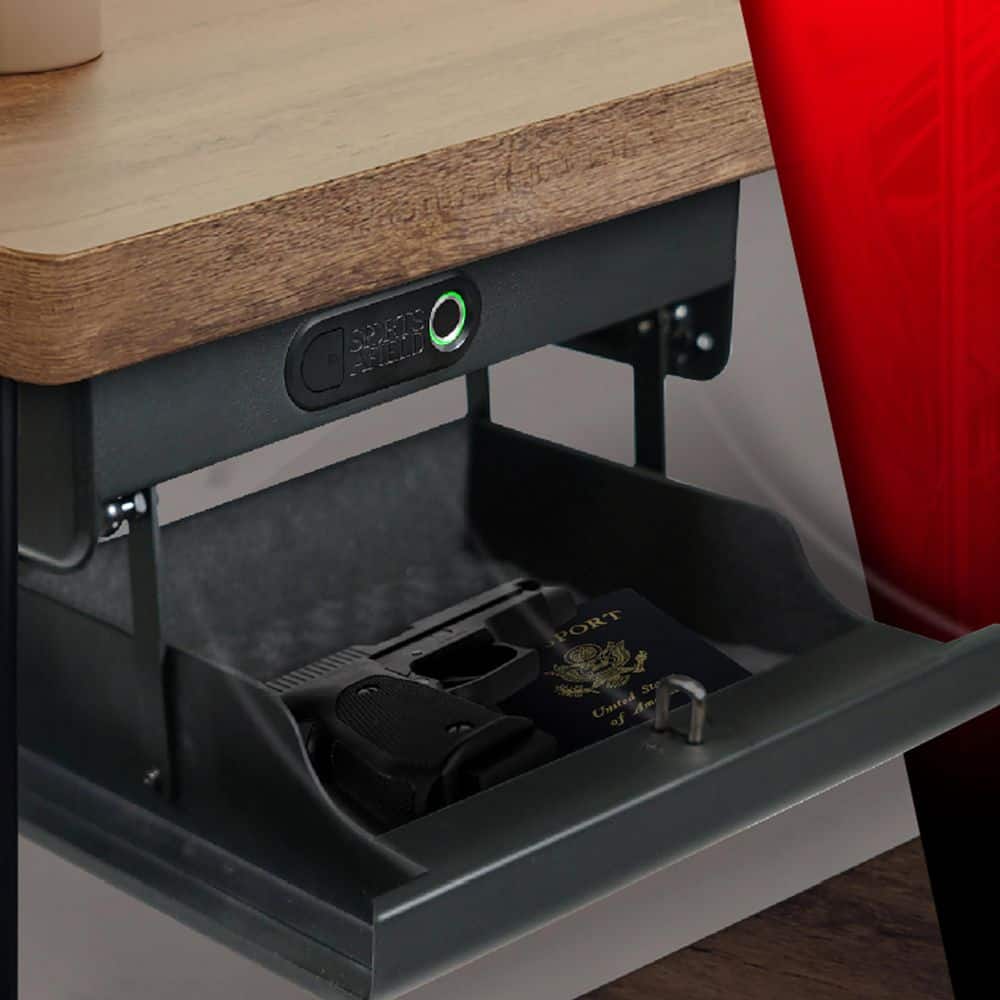 Small Black Biometric Quick Access Gun Safe with Foam Lined Interior