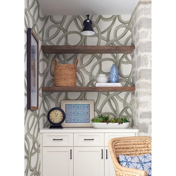 Calix White Twisted Geo Wallpaper Sample