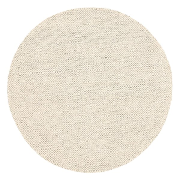 Natura 10 ft. x 10 ft. Ivory/Light Gray Geometric Round Rug