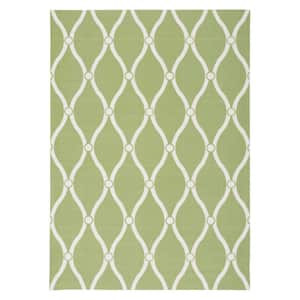 Rhodes Green 8 ft. x 11 ft. Geometric Transitional Indoor/Outdoor Patio Area Rug