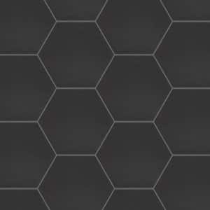 Hexatile Matte Nero 7 in. x 8 in. Porcelain Floor and Wall Tile (7.5 sq. ft./Case)