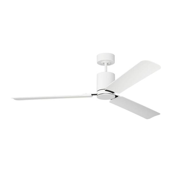 Generation Lighting - Fan Cleancut Smart 62 in. Matte White Downrod Mount Standard Ceiling Fan with Integrated LED and Remote