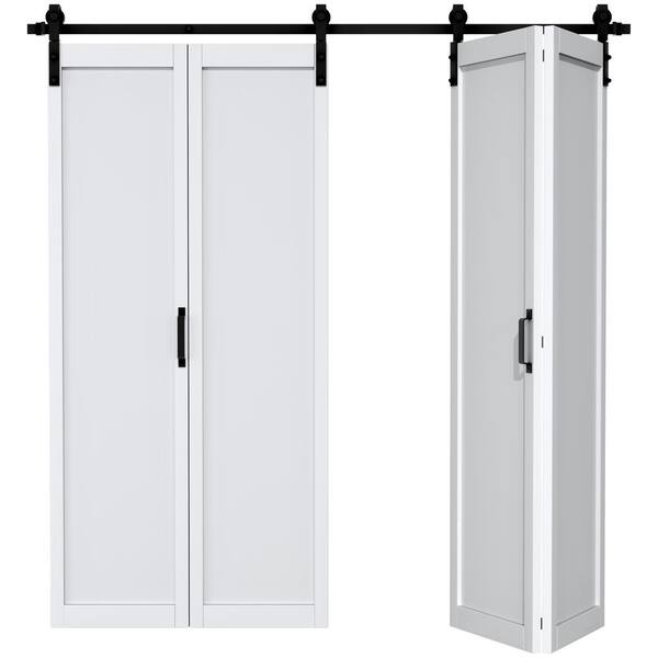 ARK DESIGN 50 in. x 84 in. Paneled 1 Lite Solid Core White Finished