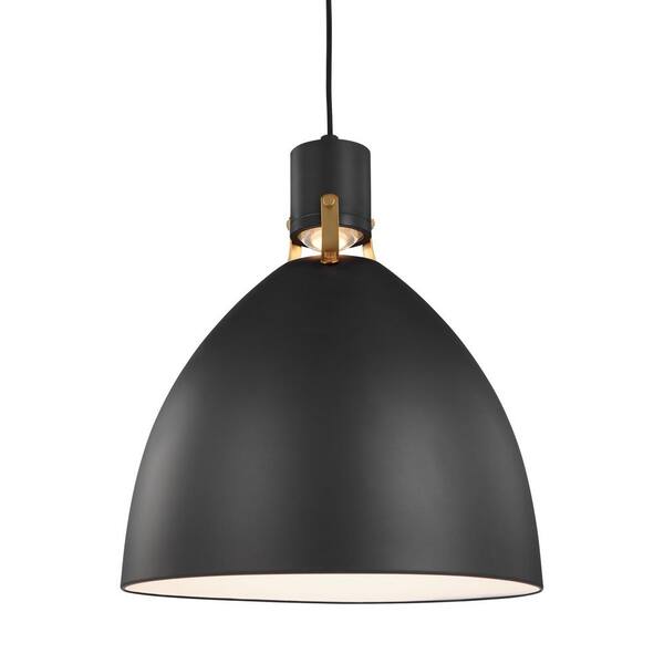 Generation Lighting - Brynne 14-Watt Matte Black Integrated LED Pendant