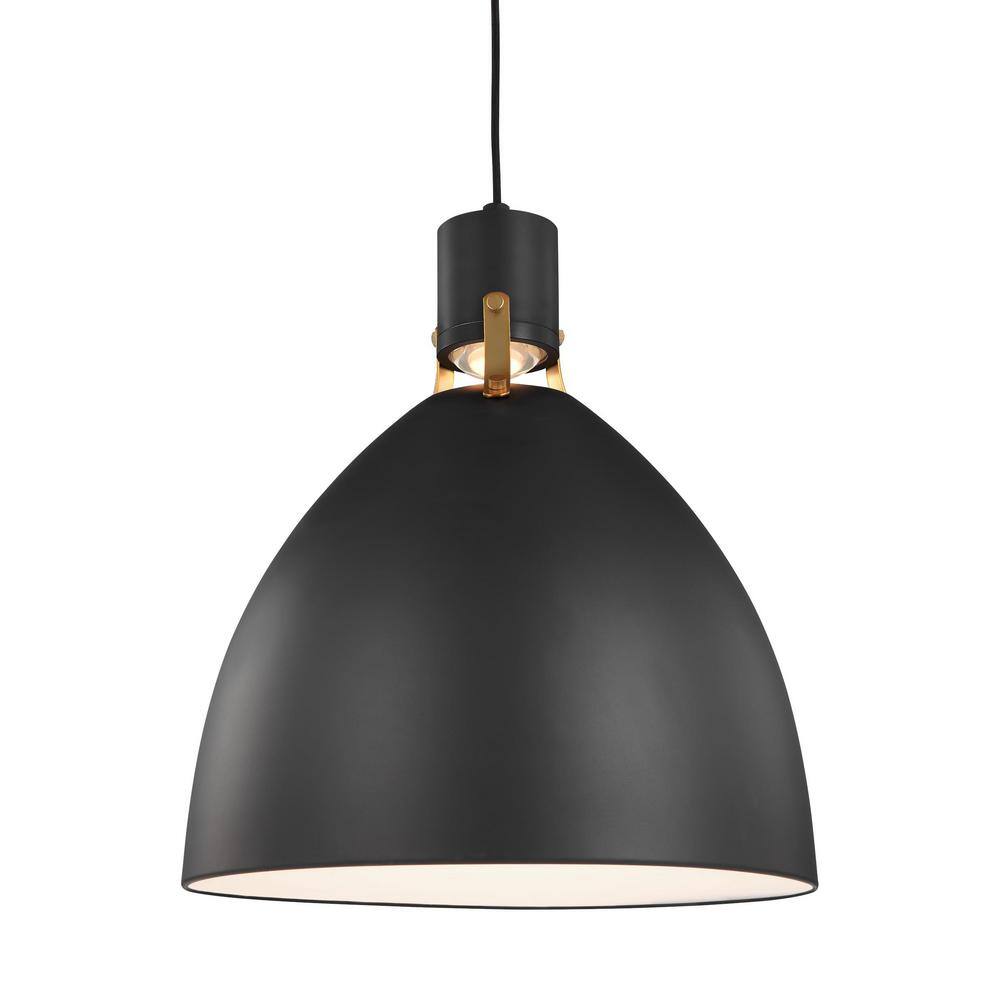 Brynne Matte Black LED Bowl Pendant for Indoor/Outdoor Use