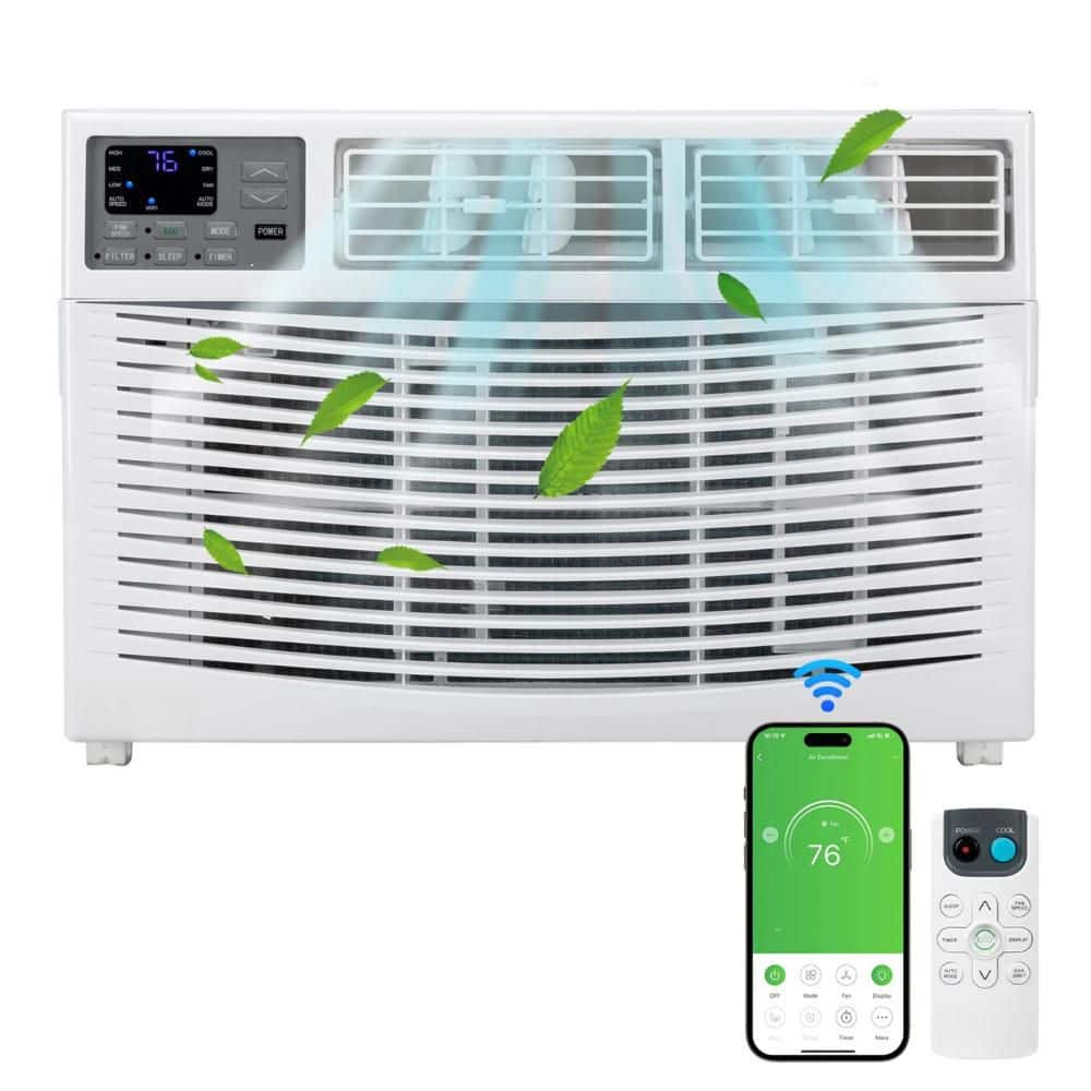 Karl home 12,000 BTU 115V Window Air Conditioner Cools 550 Sq. Ft. with Remote Control in White