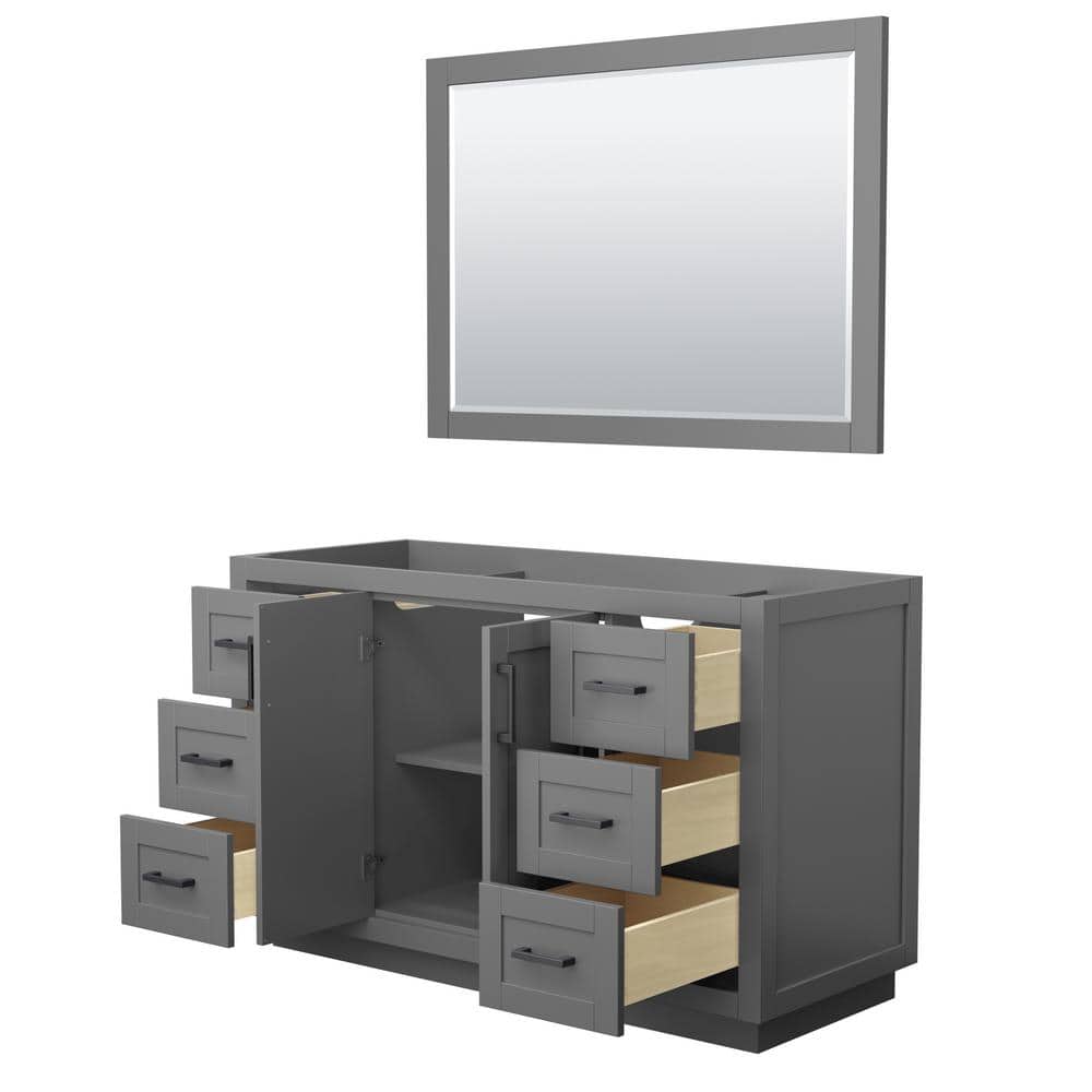Miranda 54" Contemporary Gray and Black Bathroom Vanity