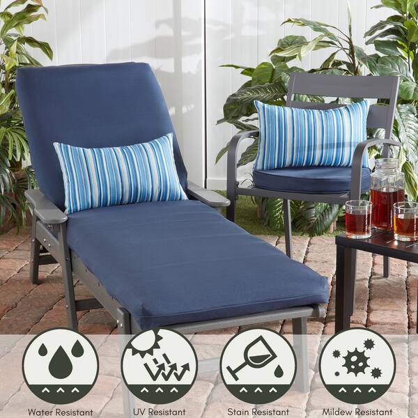 Greendale Home Fashions 18 in. x 18 in. Navy Round Outdoor Seat