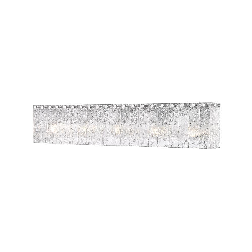 Glacier 36.75 in. 5 Light Chrome Vanity Light with Clear Glass Shades