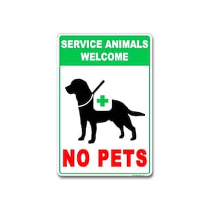 8 in. x 5.5 in. Service Animals Welcome No Pets Dogs Allowed Vinyl Sticker