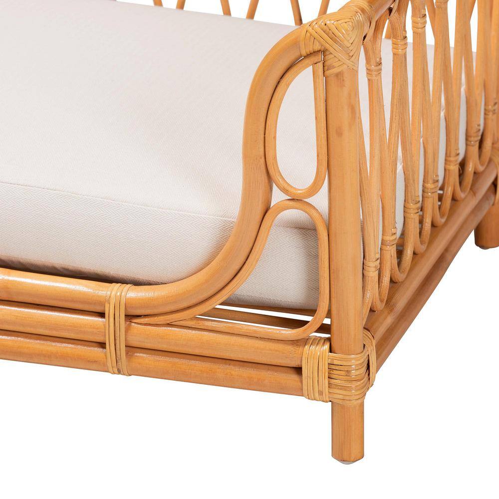 Kierra Small Honey Rattan Bohemian Elevated Pet Bed