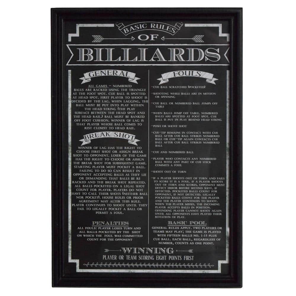 Reviews For Hathaway Billiard Game Rules Wall Art Bg29bl The Home Depot