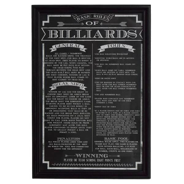 Hathaway Billiard Game Rules Wall Art