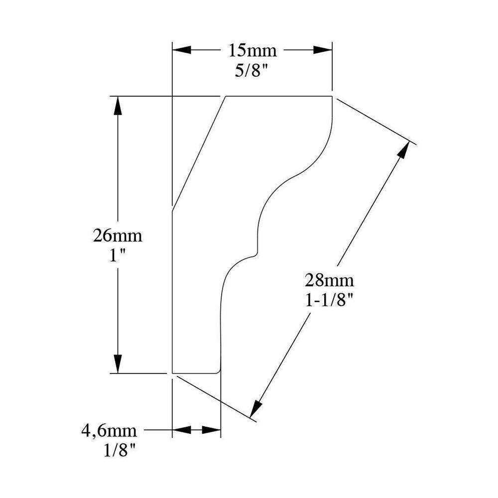 Primed White Polystyrene Crown Moulding 78-in Length
