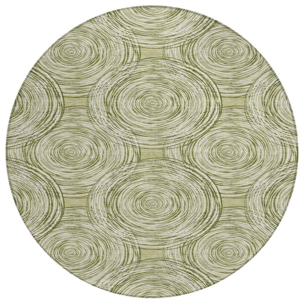 Chantille Machine Washable Indoor/Outdoor Abstract ACN2534 Aloe 8 ft. x 8 ft. Round Rug price history on PriceWatchPro