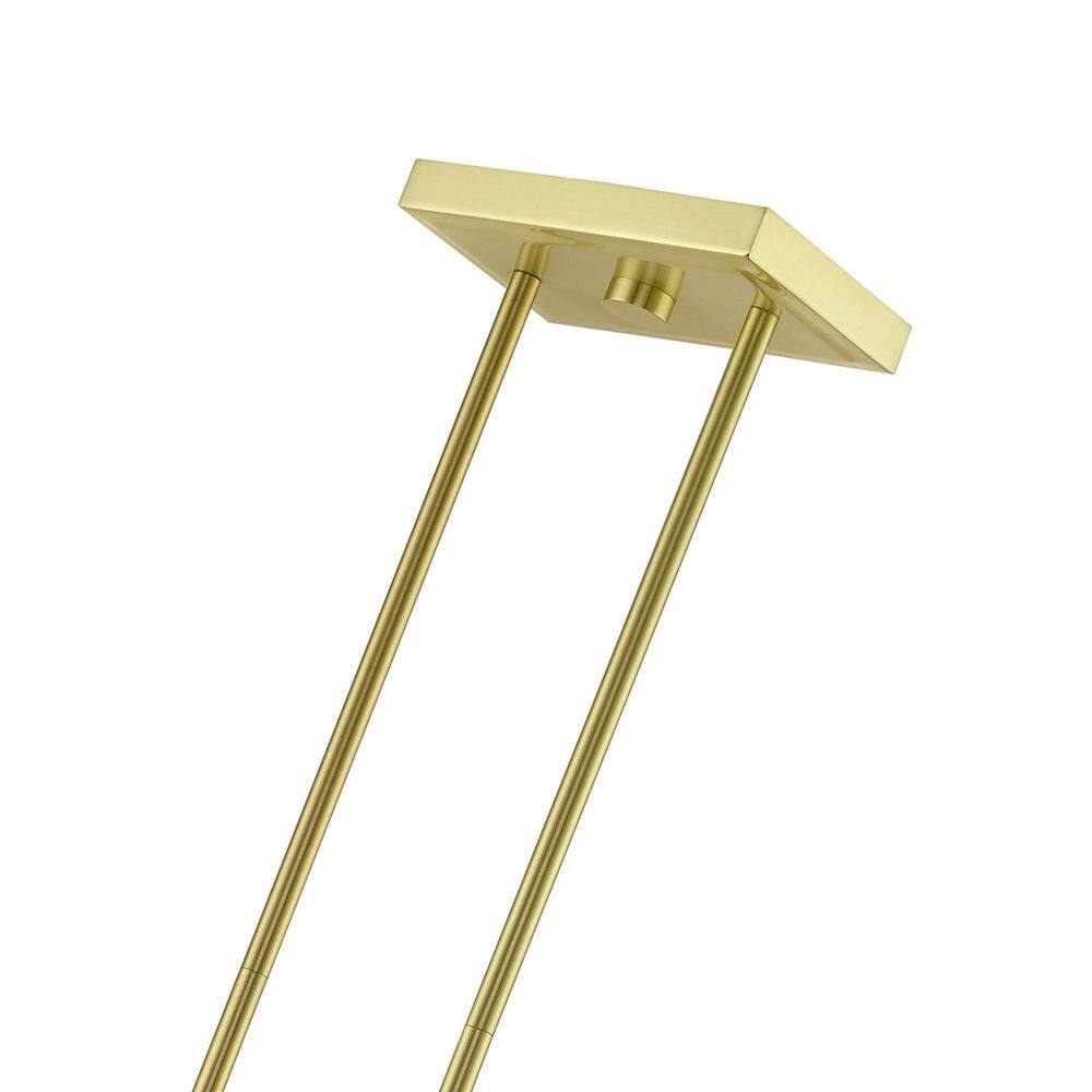 Clarion Sleek Satin Brass 5-Light Linear Chandelier with Clear Glass