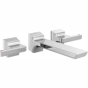 Delta Stryke 2-Handle Wall Mount Bathroom Faucet Trim Kit In Chrome ...