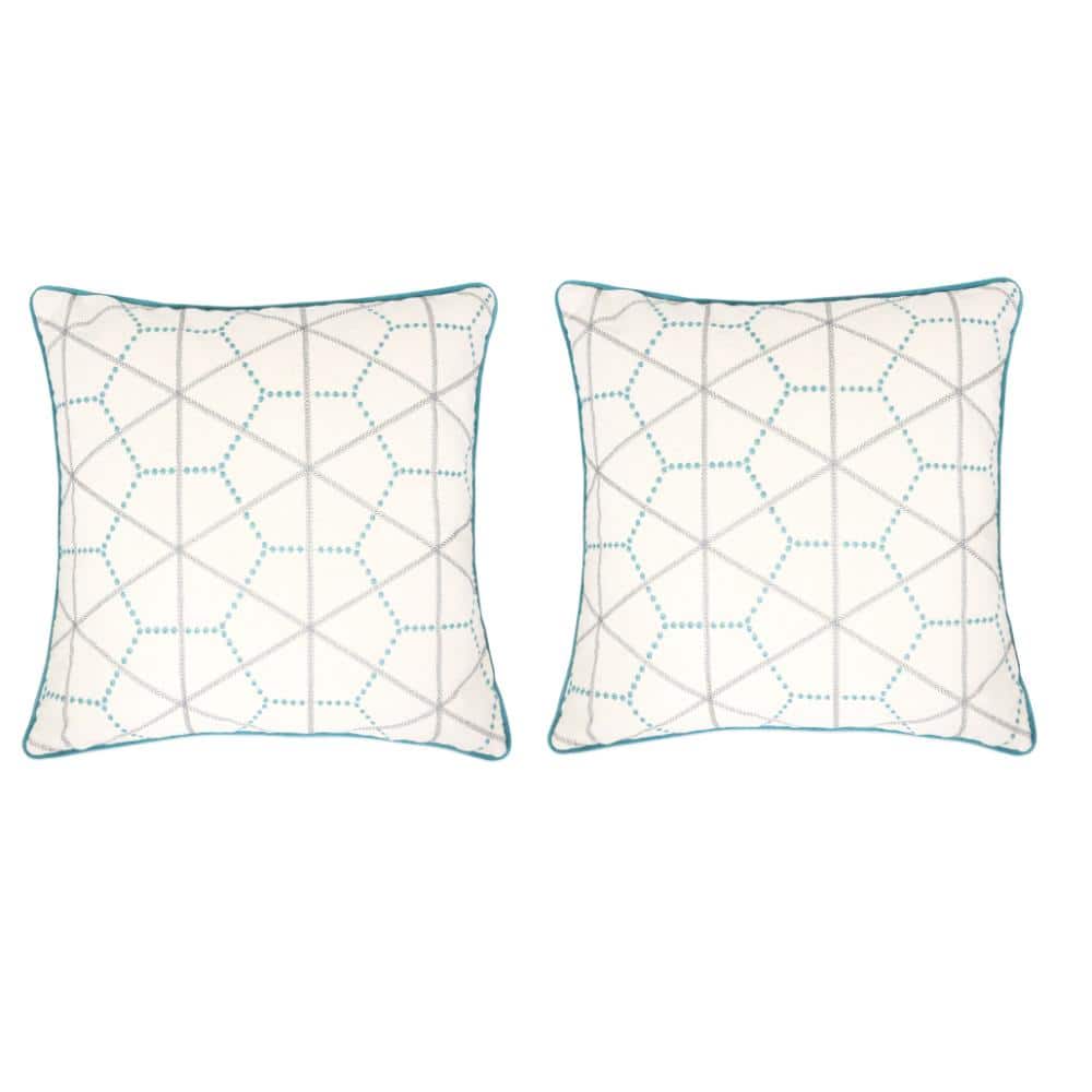 Helen Turquoise Geometric Polyester 20 in. x 20 in. Throw Pillow (Set of 2) price history on PriceWatchPro