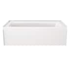Classic 500 60 in. x 30 in. Soaking Bathtub with Left Drain in High Gloss White