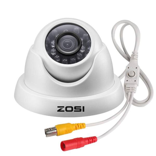 ZOSI Wired 720p Indoor/Outdoor Dome Security Camera 4-in-1 Compatible for TVI/CVI/AHD/CVBS DVR