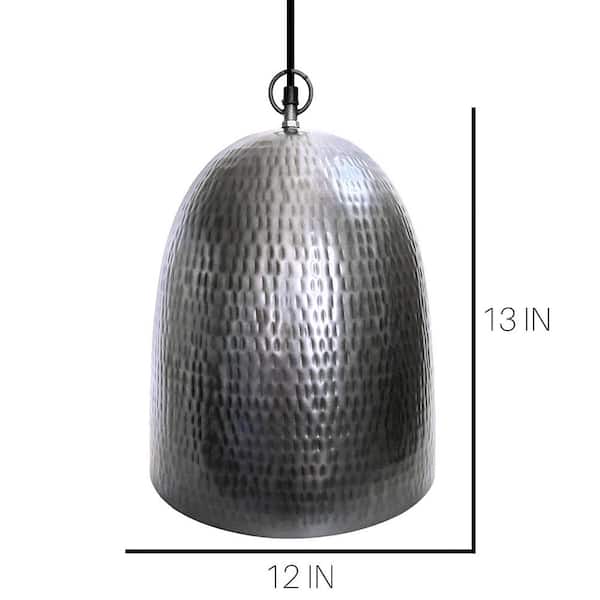 Kauri 1-Light Brushed Silver Pendant with Silver Shade PE-2229 Medium