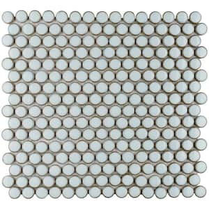 Hudson Penny Round Silk White 12 in. x 12 in. Porcelain Mosaic Tile (10.74 sq. ft. / Case)