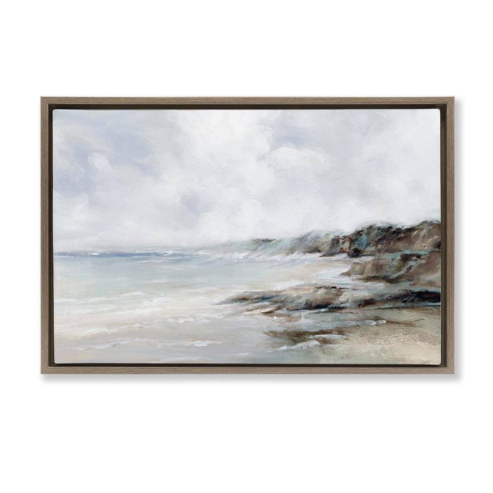 Classic Shoreline Cliffs by Luna Mavis Brown Floater Frame Coastal Graphic Art Print 21 in. x 31 in. price history on PriceWatchPro