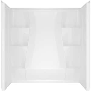 Classic 400 Curve 60 in. W x 60 in. H x 30 in. D Three Piece Direct to Stud Tub Surround in High Gloss White