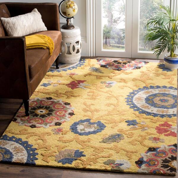 Blossom Gold/Multi 4 ft. x 6 ft. Floral Area Rug