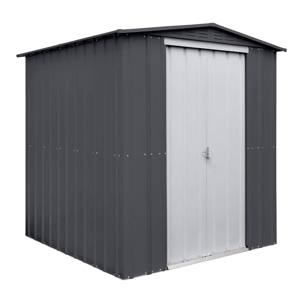 Globel Do-it Yourself Gable 6 ft. W x 6 ft. D Metal Outdoor Storage ...