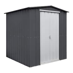 Do-it Yourself Gable 6 ft. W x 6 ft. D Metal Outdoor Storage Shed with Double Sliding Doors (36 sq. ft.)