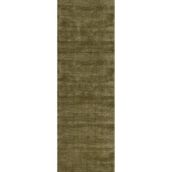 Speckled Wool-Blend Verdant Green 2.6 ft. x 6 ft. Indoor Area Rug
