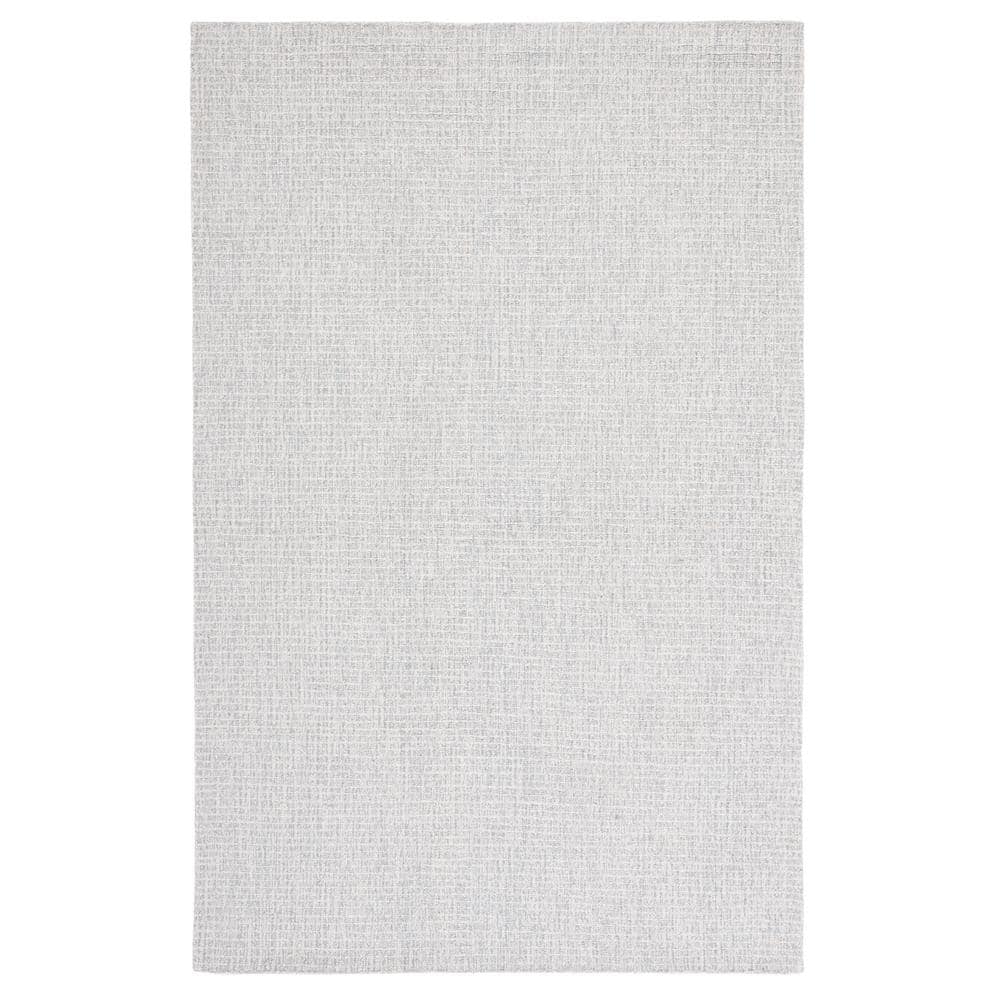 Ivory and Light Grey Handmade Wool Tufted Area Rug