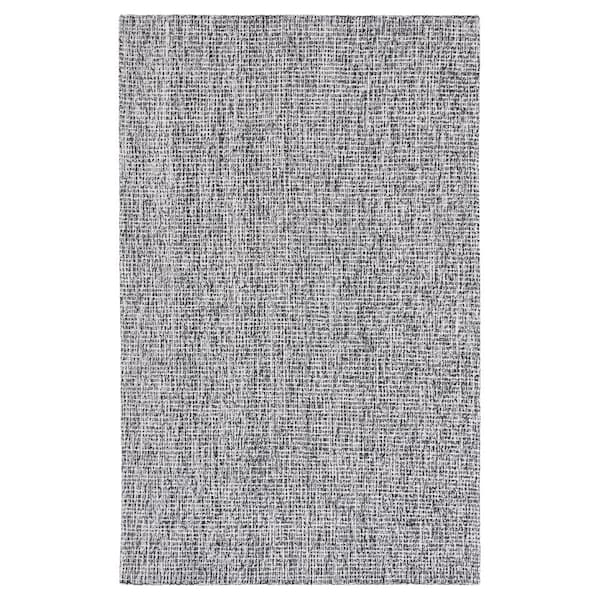 Abstract Black/Ivory 8 ft. x 10 ft. Speckled Area Rug