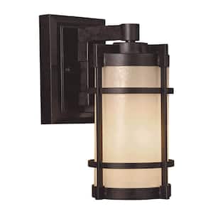 Andrita Court Textured French Bronze Outdoor Hardwired Wall Mount Sconce with No Bulbs Included