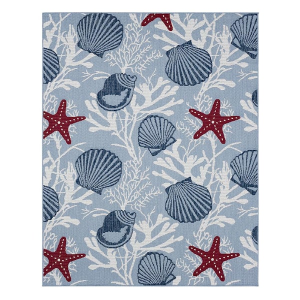 Poolside Sea 8 ft. x 10 ft. Indoor/Outdoor Area Rug