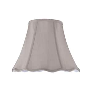14 in. x 11.5 in. Taupe Scallop Bell Lamp Shade