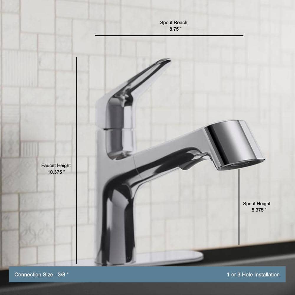 Polished Chrome Single-Handle Pull-Out Kitchen Faucet