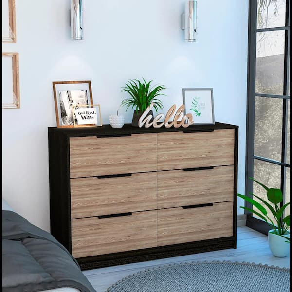 Betty Black Finish, 1 Drawer 40 in. W Dresser with Mirror
