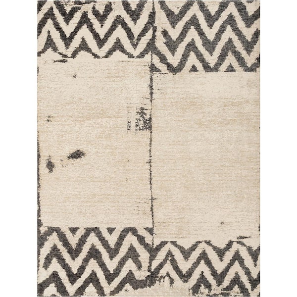 Well Woven LaaLaa Cassino Contemporary Chevron Flat-Weave Brown 5 ft. 3 in. x 7 ft. 3 in. Area Rug