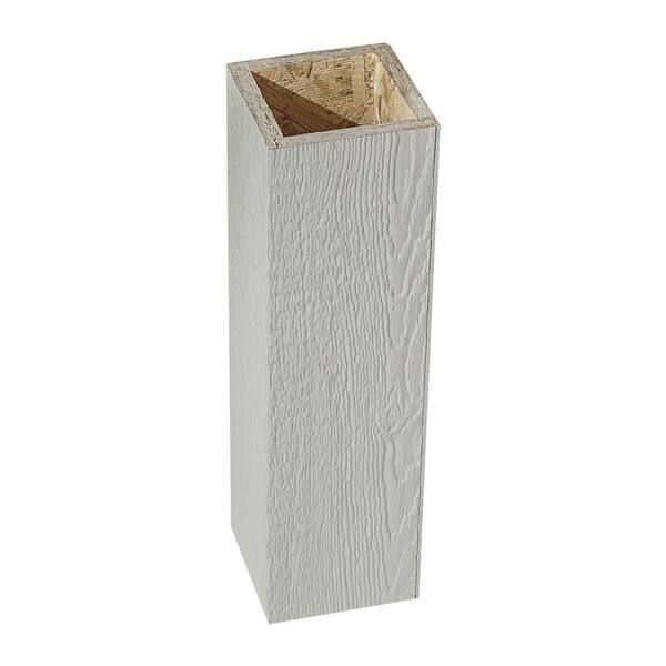 DIAMOND KOTE 6 in. x 6 in. x 12 ft. Light Gray Woodgrain Composite Prefinished Pro-Post Trim Wrap with Glue Column Kit