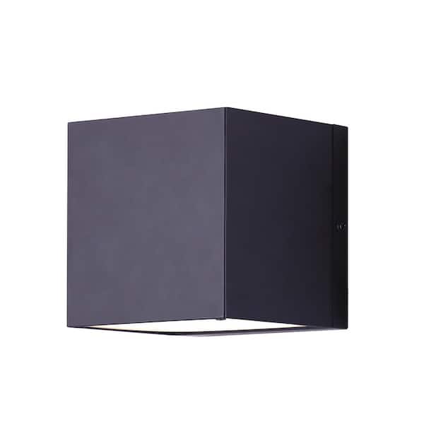 CANARM Alexia 4.25 in. Matte Black LED Sconce with Acrylic Lens