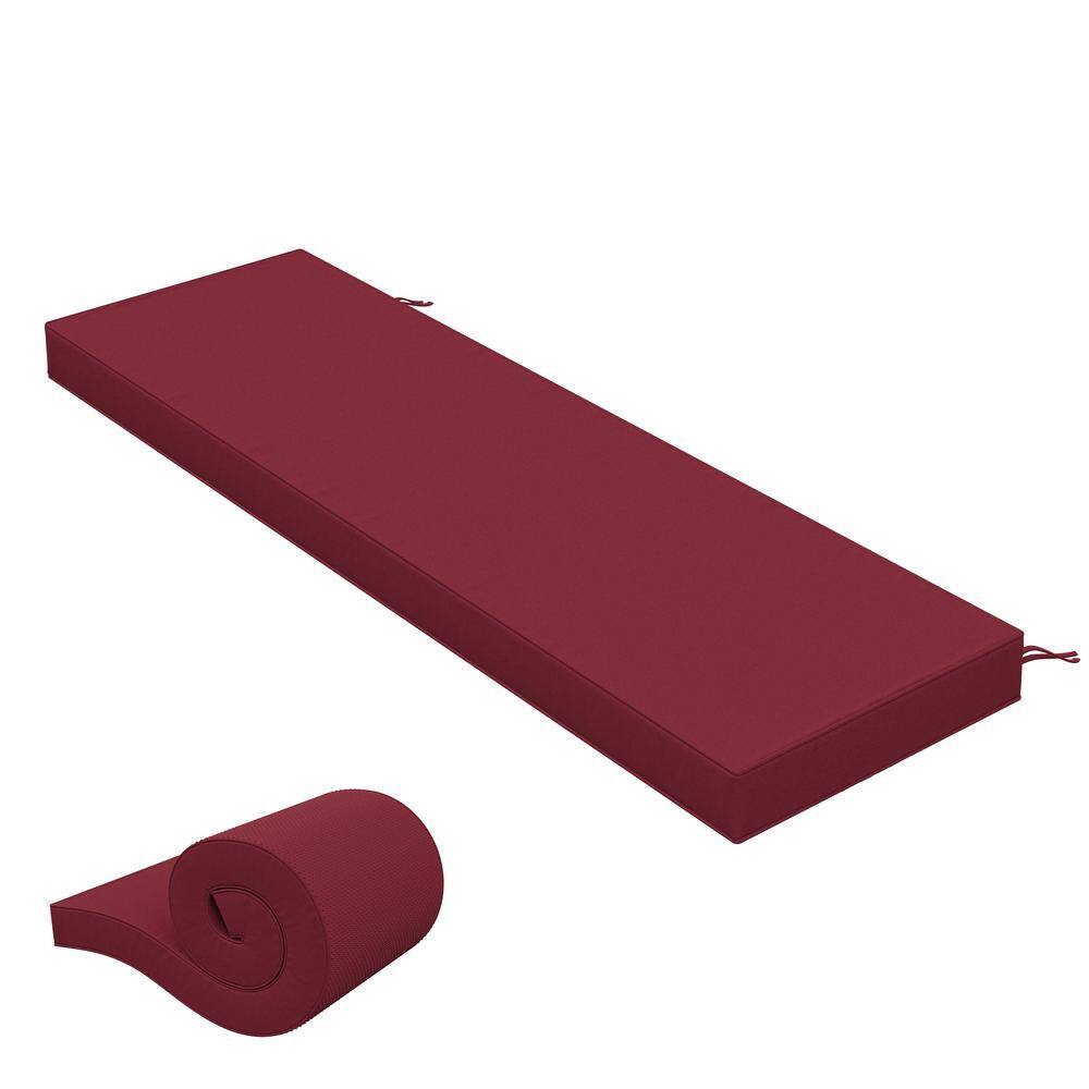 60 in. x 18 in. x 3.5 in. Rectangular Outdoor Porch Swing Bench Cushion Burgundy price history on PriceWatchPro
