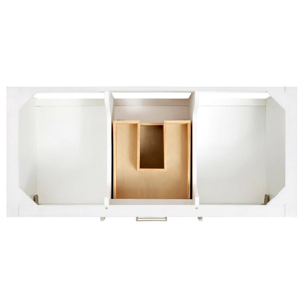 Magnolia 48" White Hardwood Freestanding Bathroom Vanity with Quartz Top