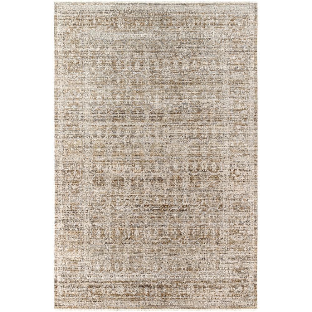 Margaret Gray and Brown Rectangular Washable Area Rug