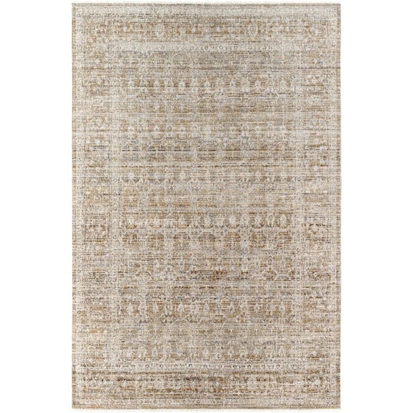 Livabliss Margaret Taupe Damask 5 ft. x 8 ft. Washable Indoor/Outdoor Area Rug