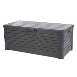 58 in. x 28 in. 145 Gal. Anthracite Florida Deck Patio Storage Box Bin Bench Waterproof